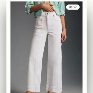 Pilcro by Anthropologie Skipper Seamed High Rise Cropped Wide Leg Jeans Sz 32